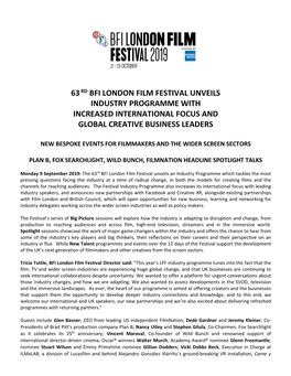 63Rd Bfi London Film Festival Unveils Industry