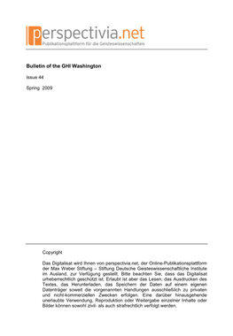 Bulletin of the GHI Washington