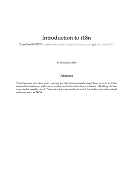 Introduction to I18n