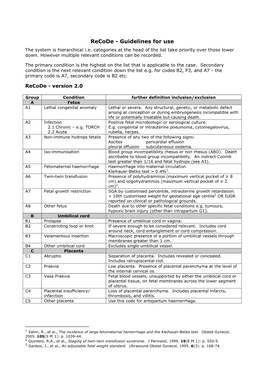 Recode - Guidelines for Use the System Is Hierarchical I.E