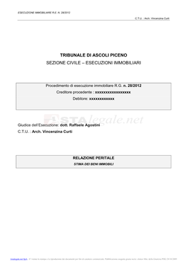 Tribunale Di Ascoli Piceno Sezione Civile – Esecuzioni Immobiliari