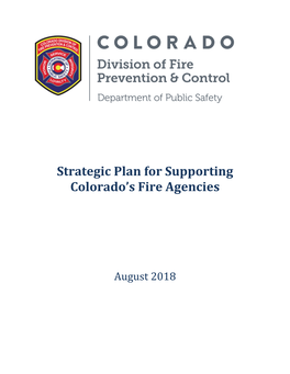 Strategic Plan for Supporting Colorado's Fire Agencies