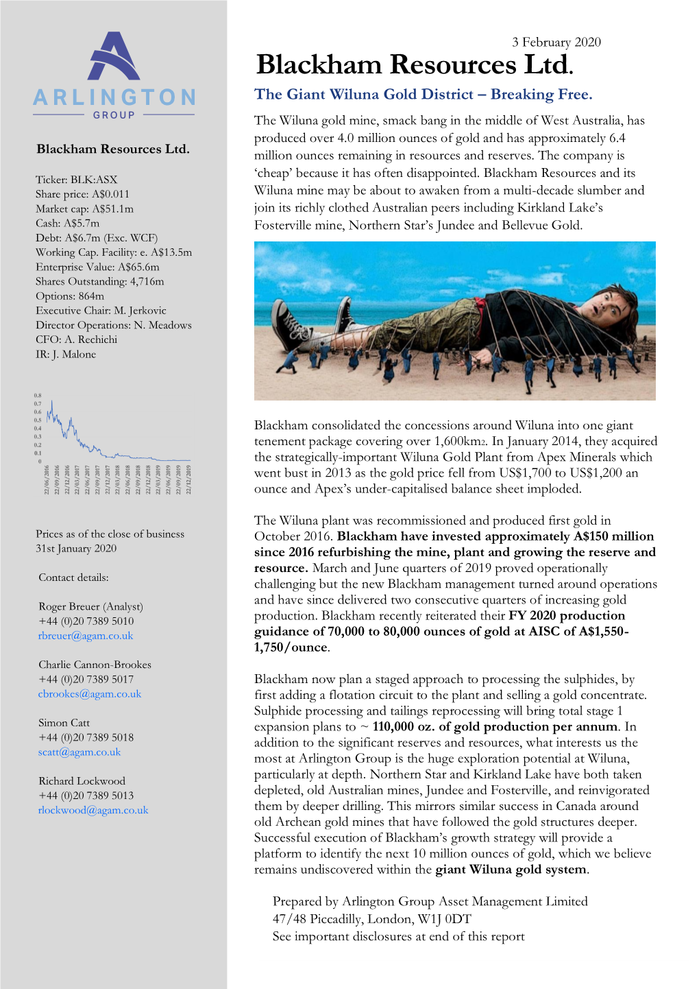 Blackham Resources Ltd. the Giant Wiluna Gold District – Breaking Free