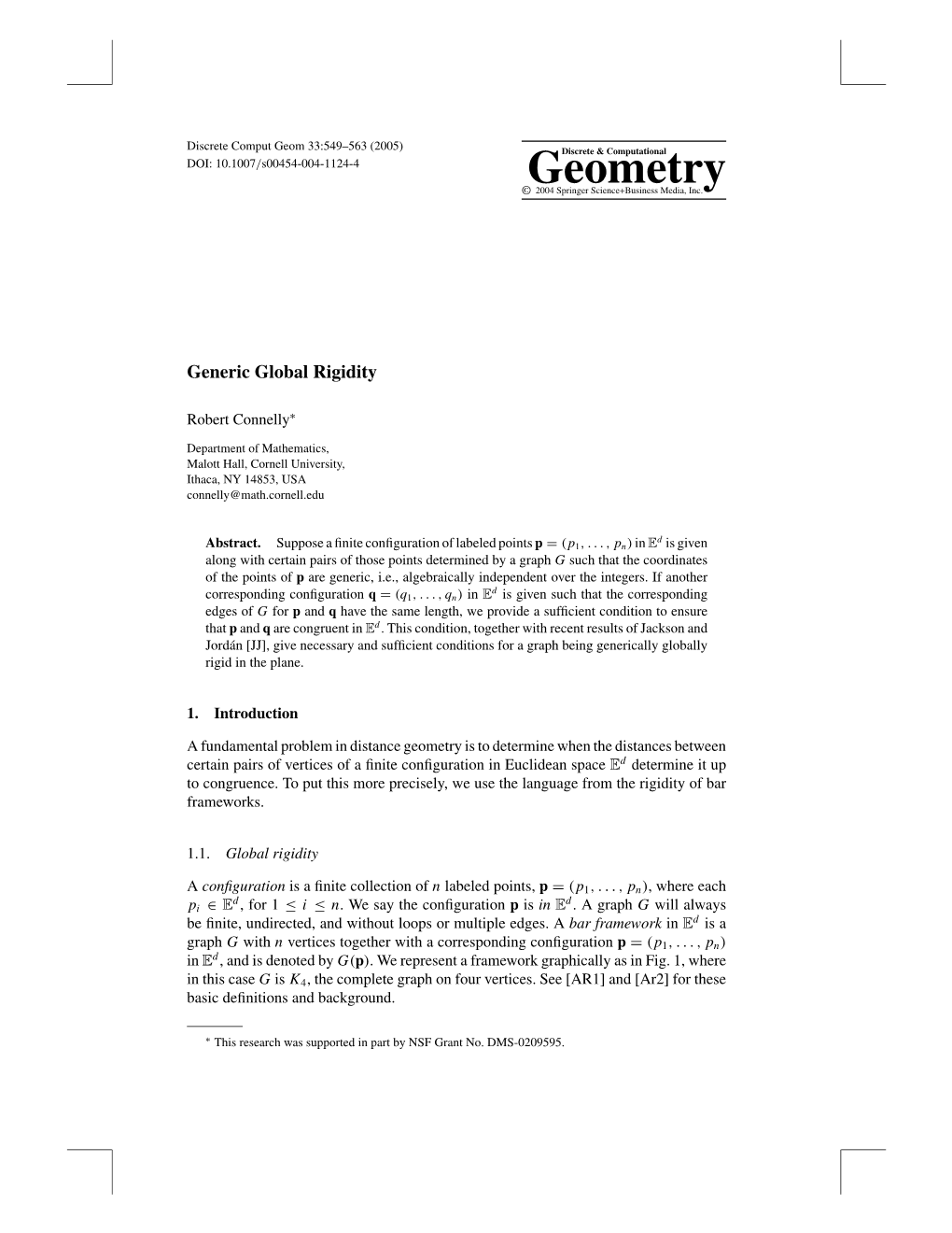 Geometry © 2004 Springer Science+Business Media, Inc