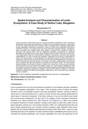 A Case Study of Varthur Lake, Bangalore