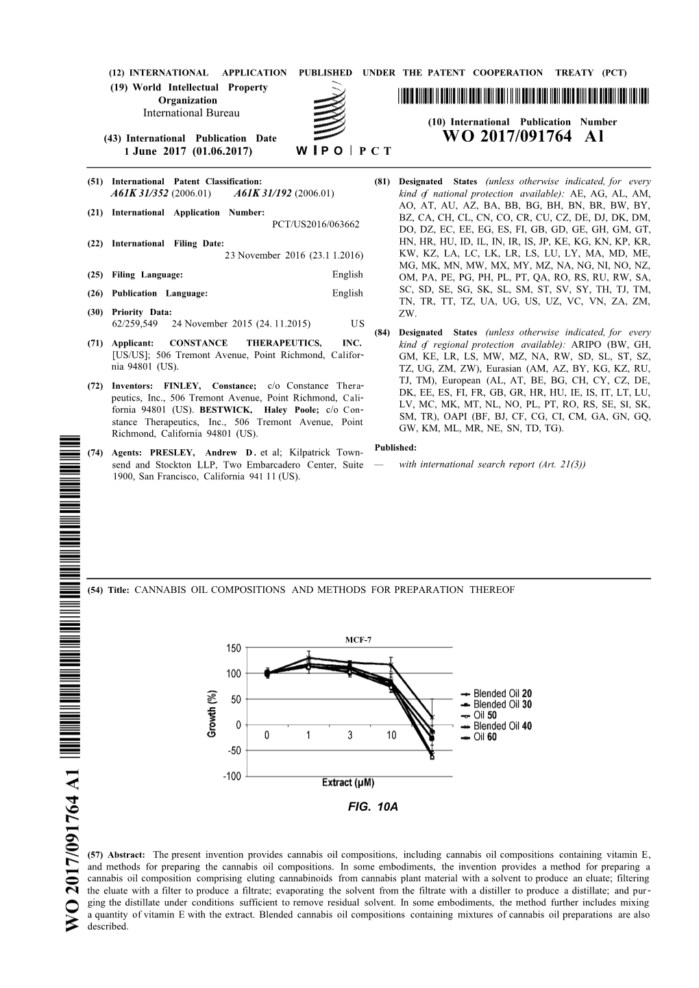 WO 2017/091764 Al 1 June 2017 (01.06.2017) W P O P C T