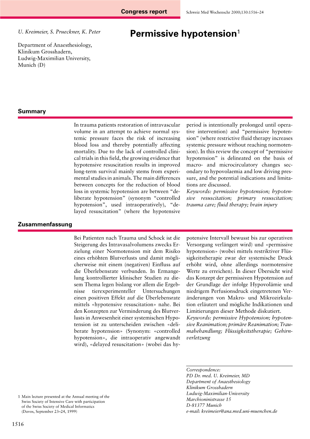 2000-42 Permissive Hypotension