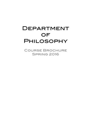 Department of Philosophy