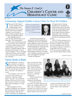Vannie Cook Children's Clinic Newsletter Fall 2003