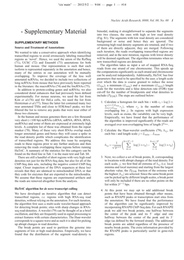 Supplementary Material Into Two Classes, the Ones with High Or Low Read Density (Fig