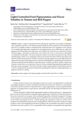 Light-Controlled Fruit Pigmentation and Flavor Volatiles in Tomato and Bell Pepper