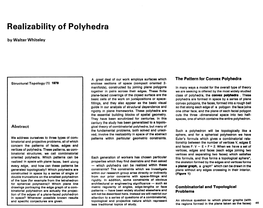 Realizability of Polyhedra by Walter Whiteley