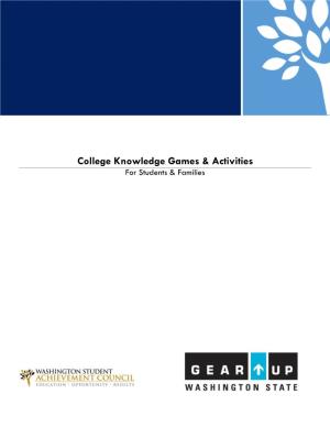 College Knowledge Games & Activities for Students