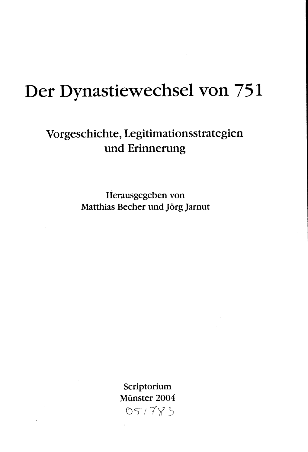 Der Dynastiewechsel Von 751