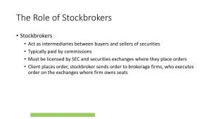 The Role of Stockbrokers