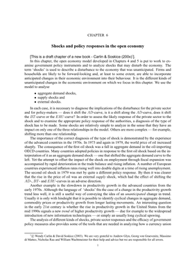 Shocks and Policy Responses in the Open Economy