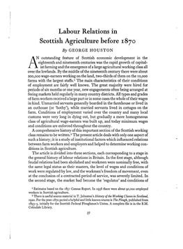 Labour Relations in Scottish Agriculture Before I87o