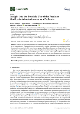 Insight Into the Possible Use of the Predator Bdellovibrio Bacteriovorus As a Probiotic