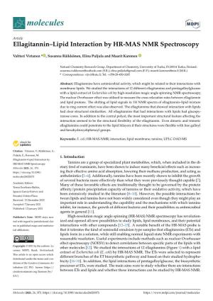 Ellagitannin–Lipid Interaction by HR-MAS NMR Spectroscopy