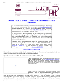 International Trade and Maritime Transport in the Caribbean