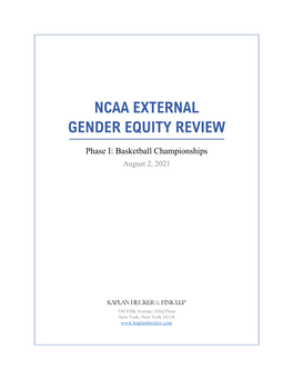 Ncaa External Gender Equity Review