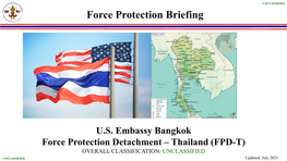 US Embassy Bangkok Force Protection Detachment – Thailand
