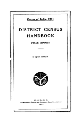 District Census Handbook, 12-Bijnor, Uttar Pradesh