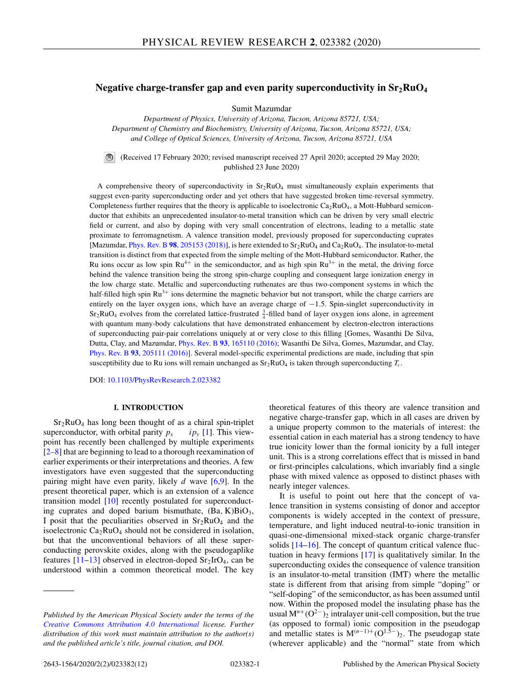 Negative Charge-Transfer Gap and Even Parity Superconductivity in Sr2ruo4