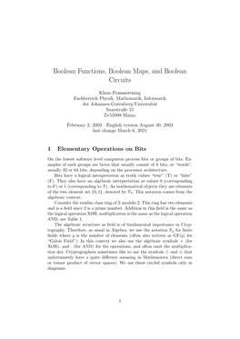 Boolean Functions and Boolean Maps