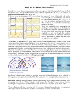 Prelab 5 – Wave Interference