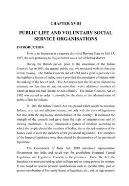 Public Life and Voluntary Social Service Organisations
