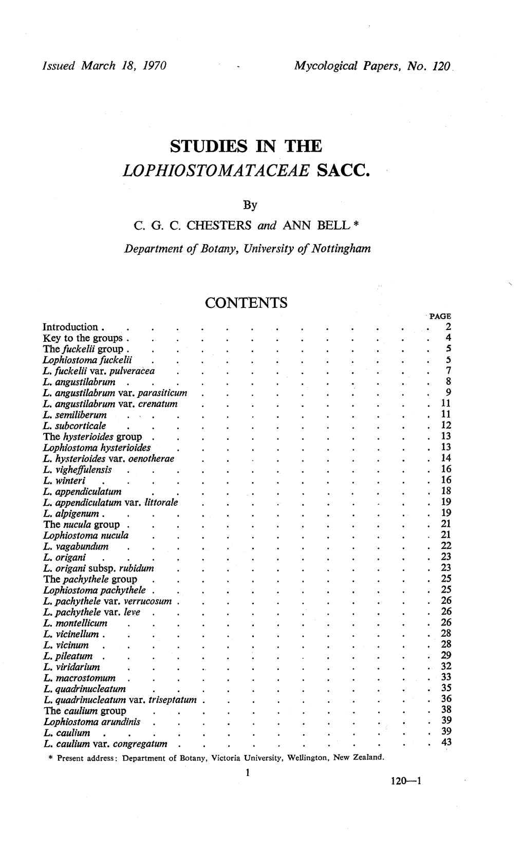 Studies in the Lophiostomataceae Sacc