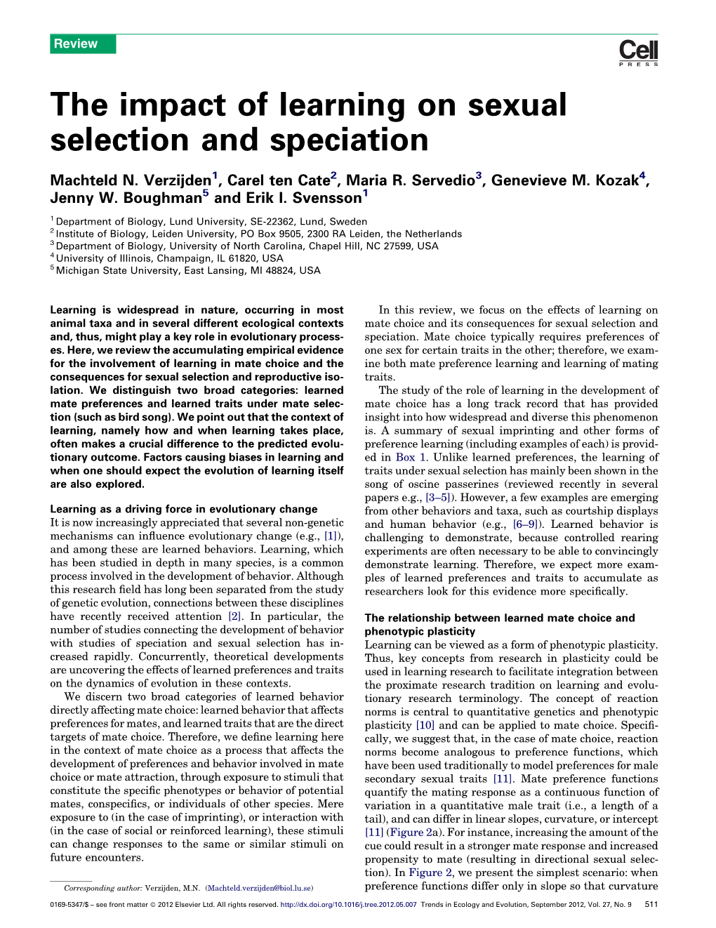 The Impact of Learning on Sexual Selection and Speciation