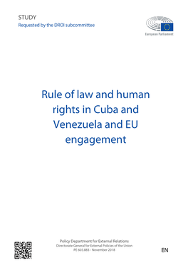 Rule of Law and Human Rights in Cuba and Venezuela and EU Engagement