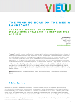 The Winding Road on the Media Landscape