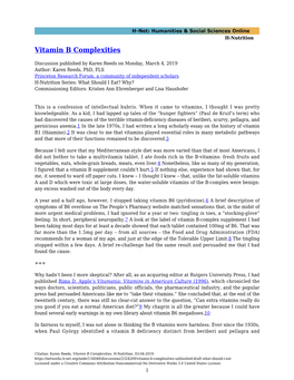 Vitamin B Complexities