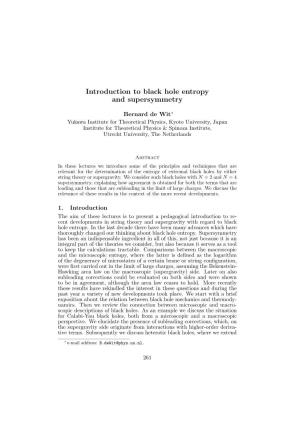 Introduction to Black Hole Entropy and Supersymmetry