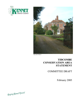 TIDCOMBE CONSERVATION AREA STATEMENT COMMITTEE DRAFT February 2005