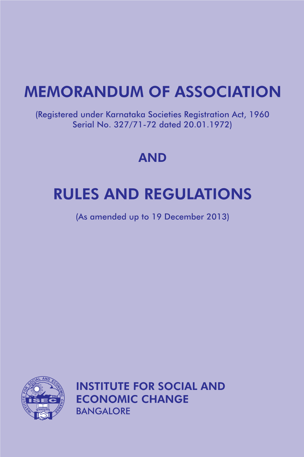 Rules and Regulations Memorandum of Association