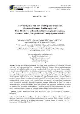 New Fossil Genus and New Extant Species of Diatoms