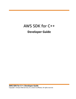 AWS SDK for C++ Developer Guide