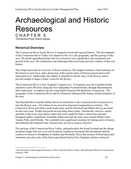 Chapter 5 Archaeological and Historical Resources