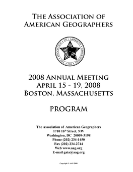 2008 Annual Meeting Program