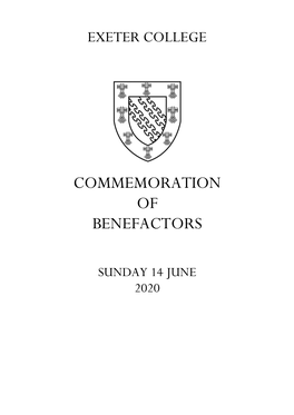 Commemoration of Benefactors