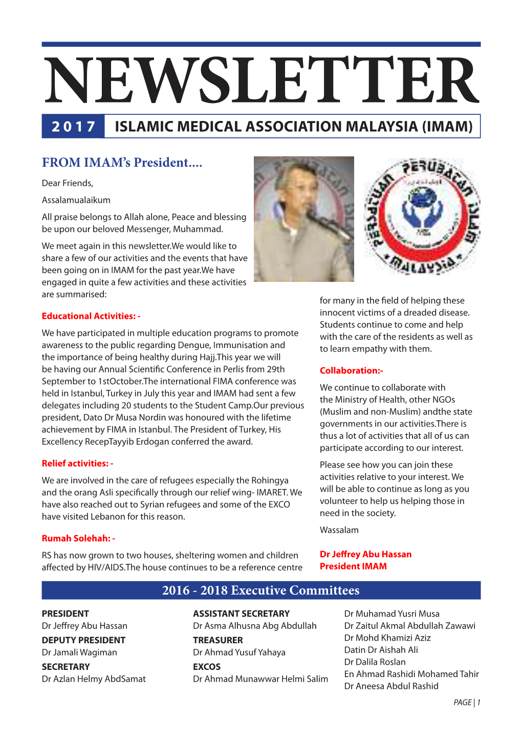 2 0 1 7 Islamic Medical Association Malaysia (Imam)