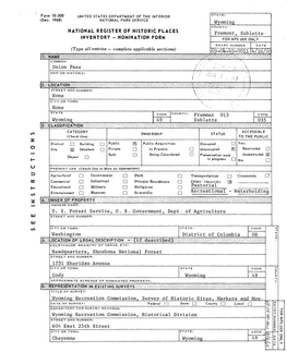 Union Pass National Register Form Size : 378.77 Kb Format