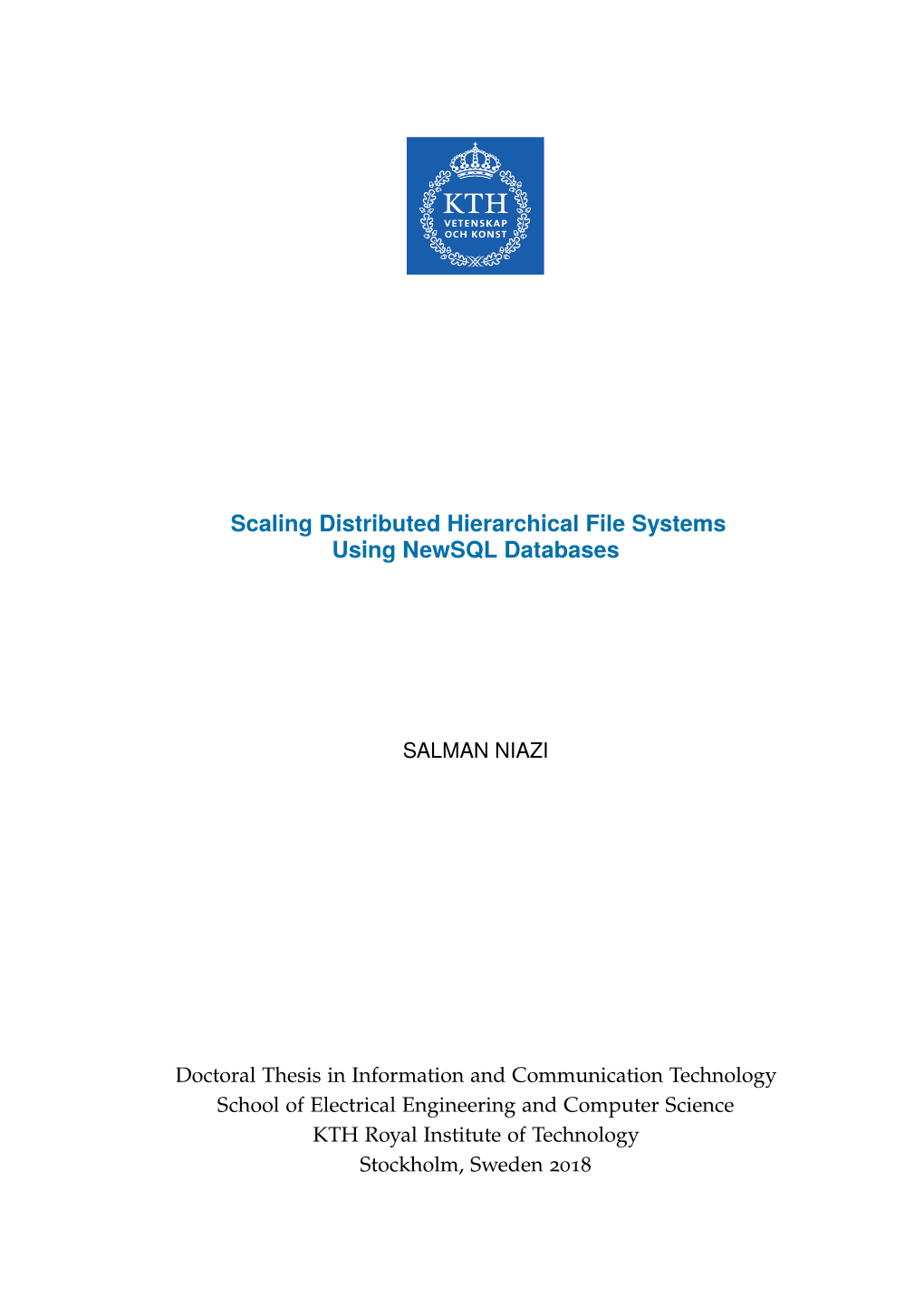 Scaling Distributed Hierarchical File Systems Using Newsql Databases