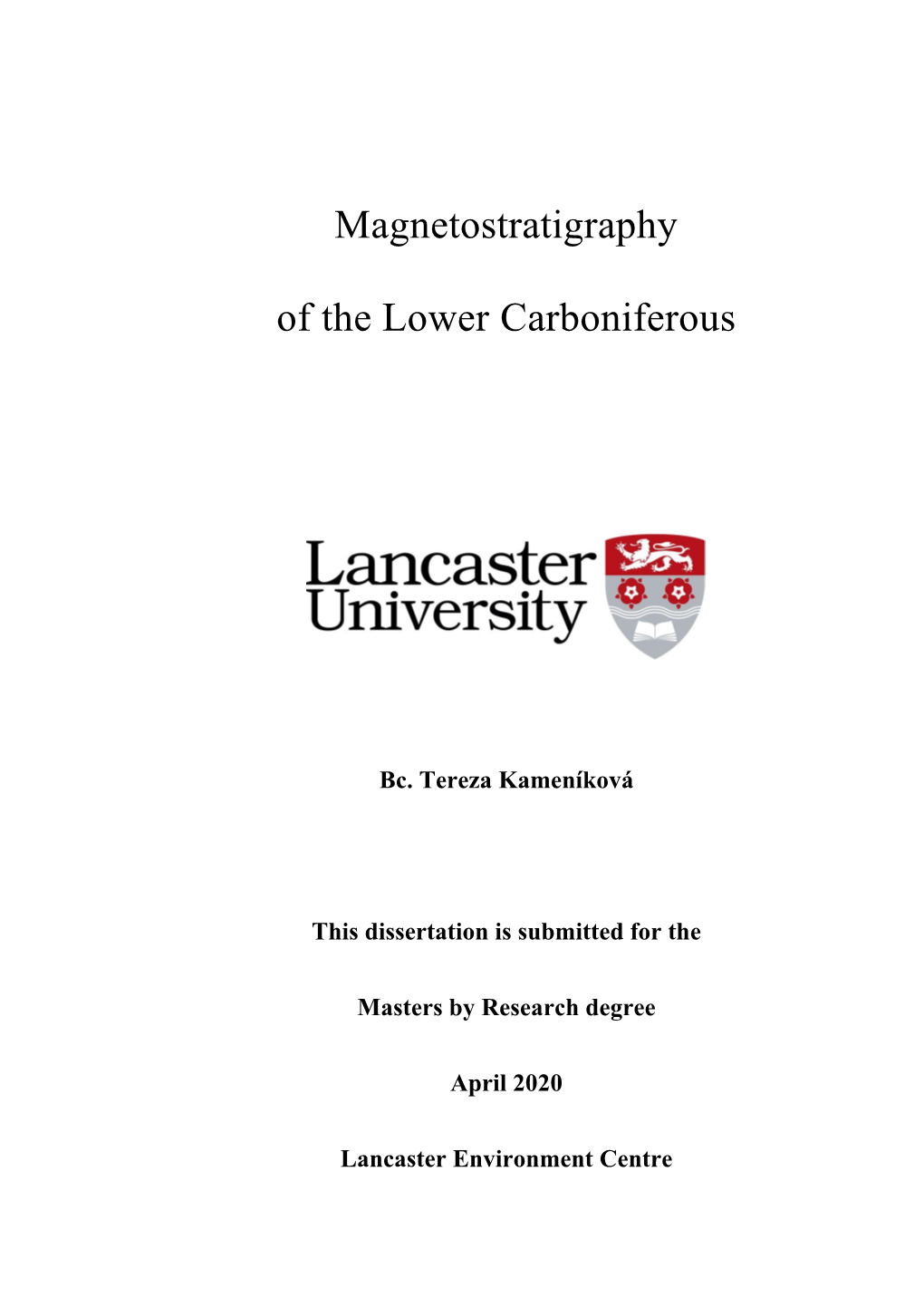 Magnetostratigraphy of the Lower Carboniferous