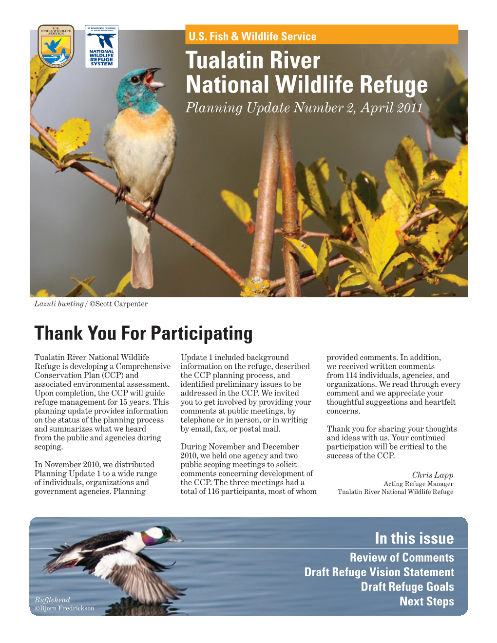 Tualatin River National Wildlife Refuge Planning Update Number 2, April 2011