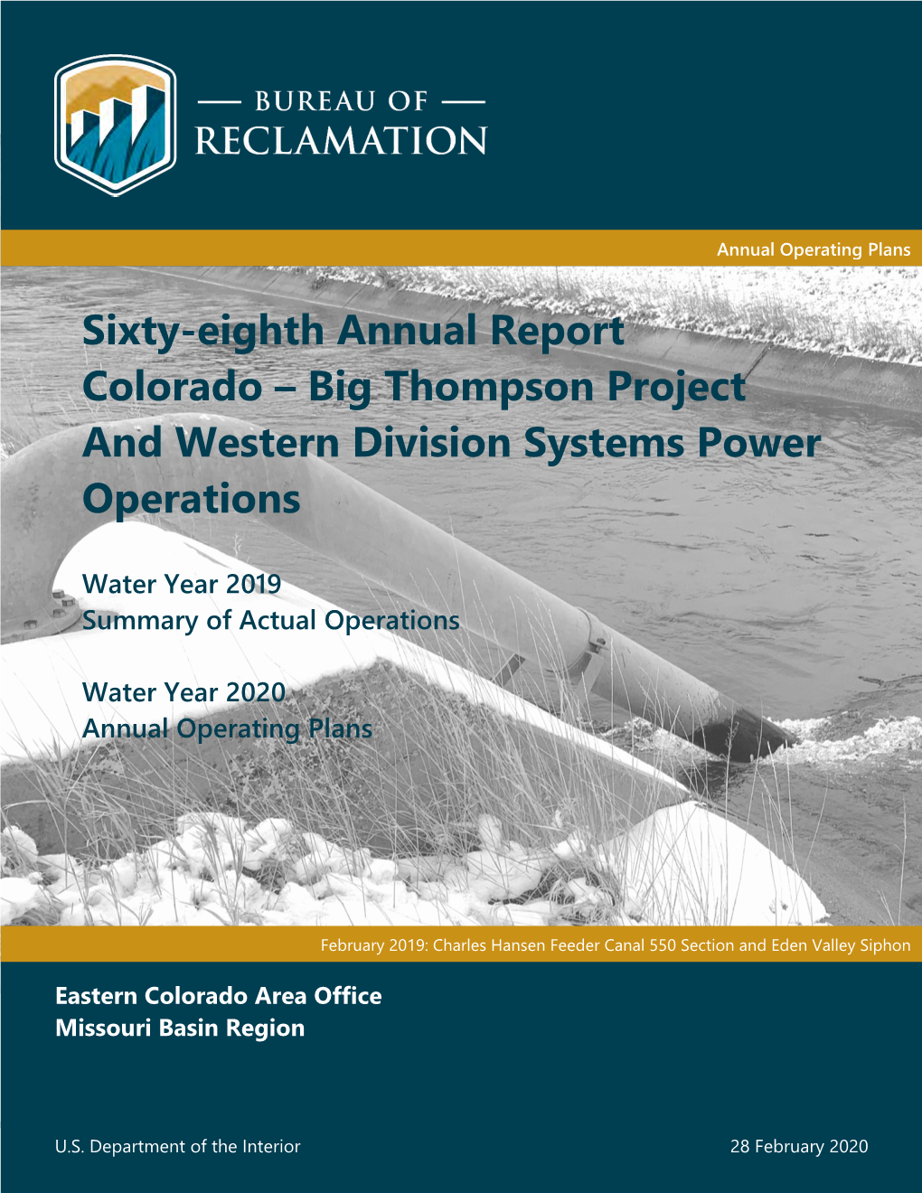 Annual Operating Plans, Colorado Big Thompson Project, 2019